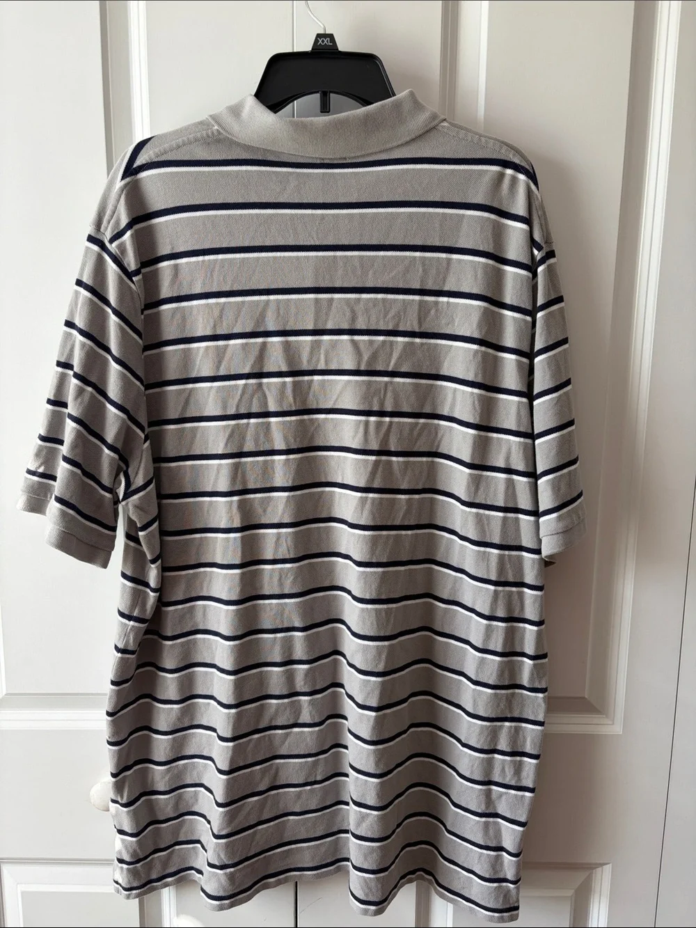 Polo Ralph Lauren Men's Gray & Navy Striped Polo Shirt Size XXL